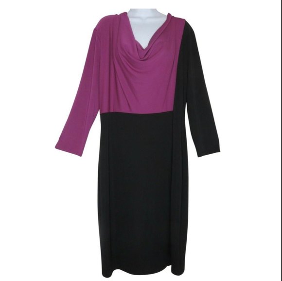 NARCISO RODRIGUEZ Sheath Casual Purple Black Midi Dress - Picture 1 of 4